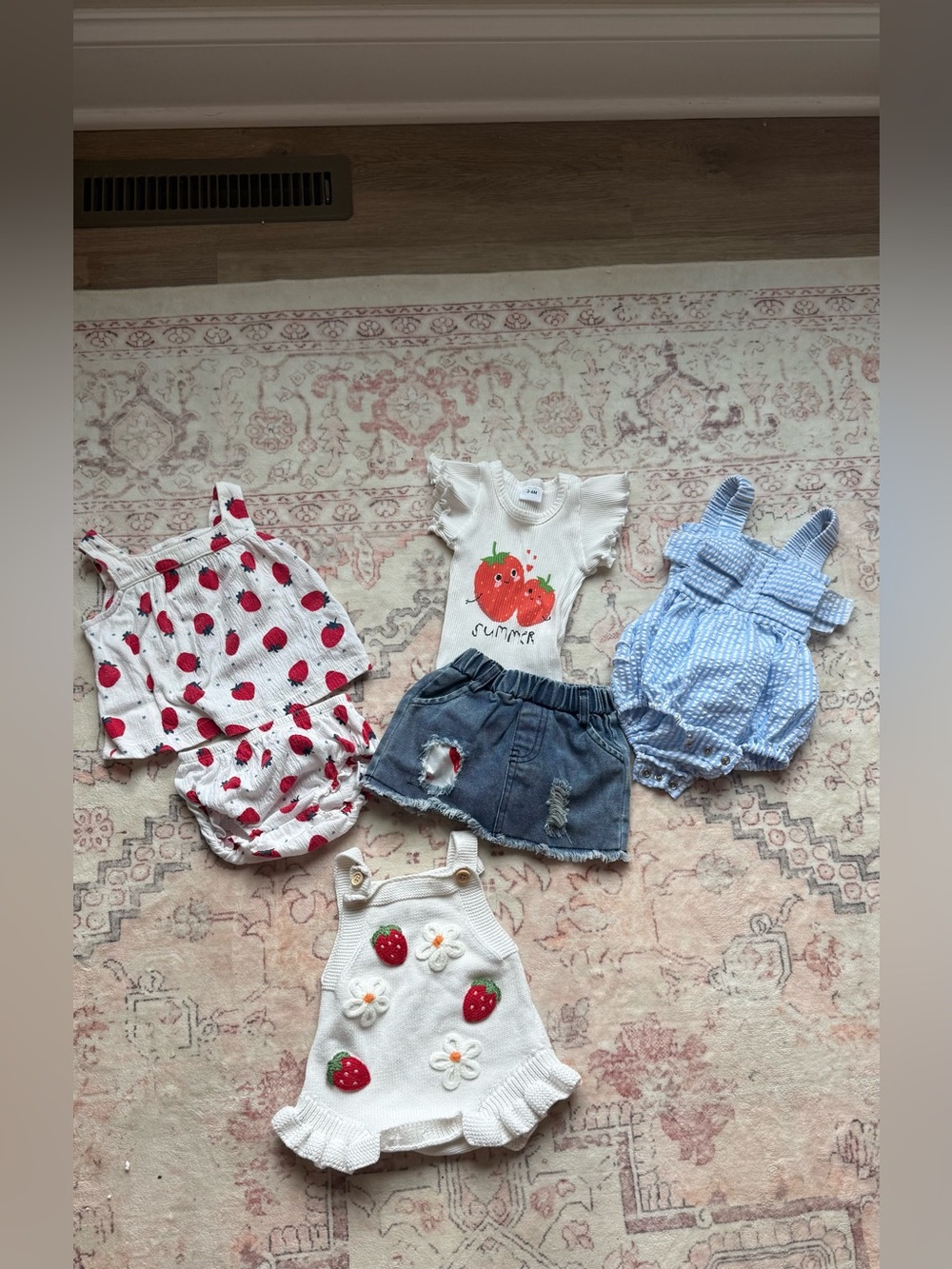 3-6m bundle - strawberry outfits